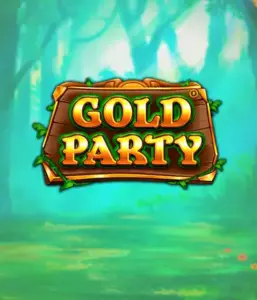 Step into the fairy-tale forest of Gold Party slot by Pragmatic Play, highlighting a beautifully designed wooden sign adorned with golden letters. The background features a misty green forest which adds a touch of enchantment to the overall ambiance. Ideal for fans of magical and nature-inspired games, promising a captivating escape. 